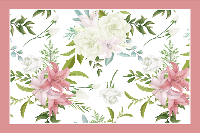 Floral pattern centerpiece izvirna jedilna podloga - TenStickers