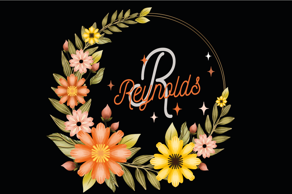 Personalized floral arrangement s pogrinjkom z imenom - TenStickers