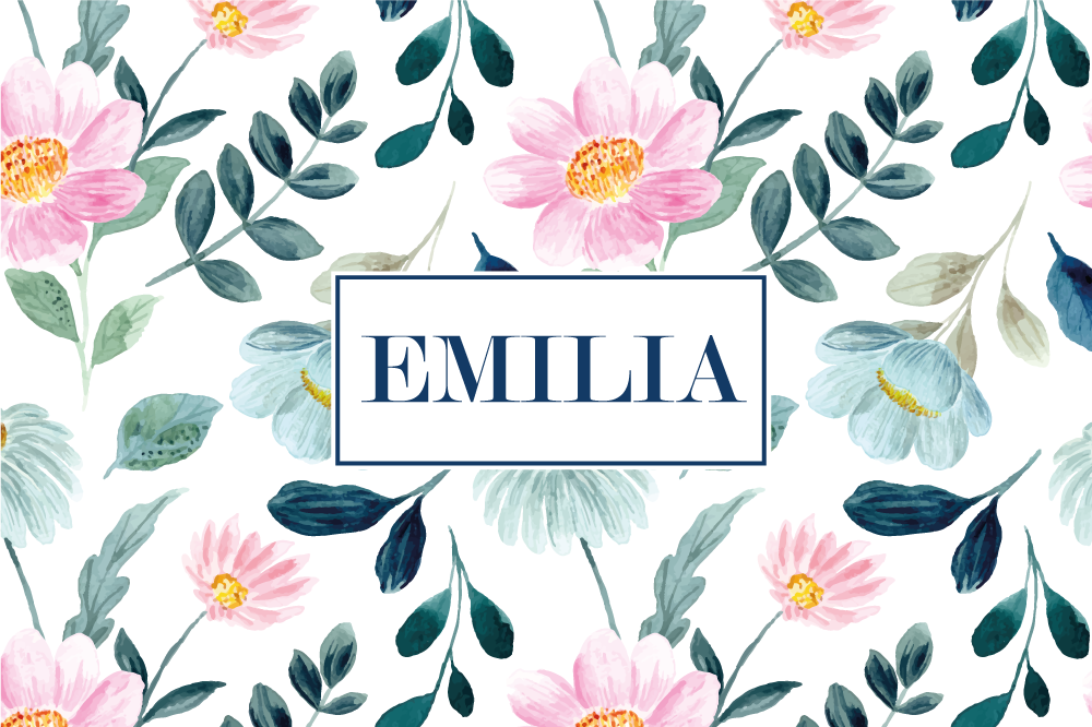 Personalized floral placement pogrinjek z imenom - TenStickers
