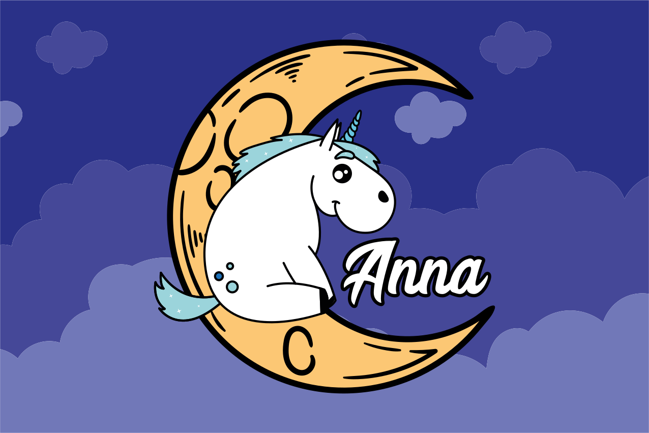 Unicorn moon night otroški pogrinjek za mizo - TenStickers