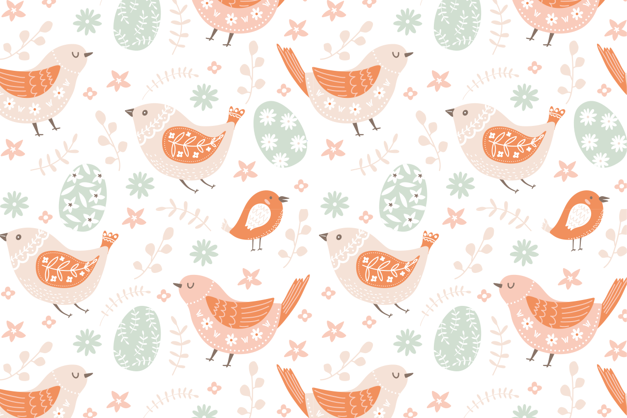 Charming bird patterns otroški pogrinjek za mizo - TenStickers