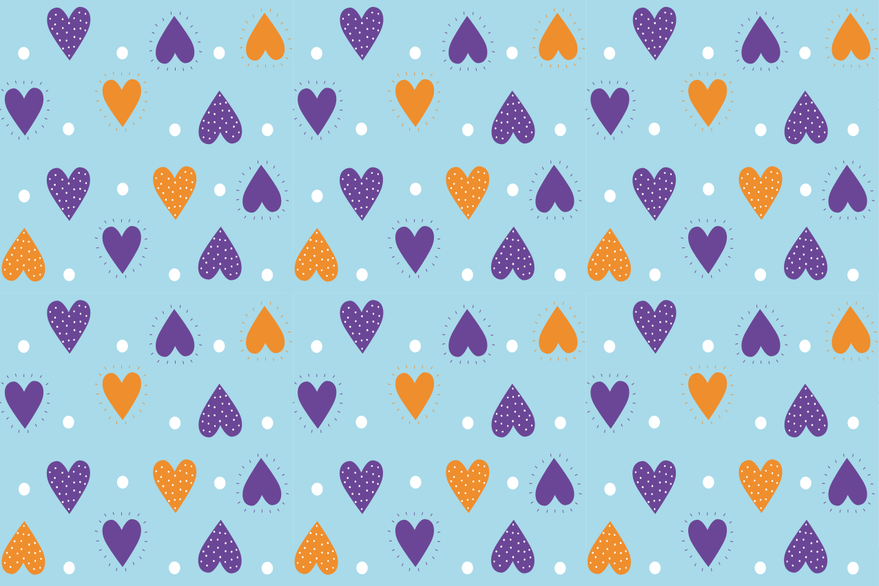 Colorful heart patterns otroški pogrinjek za mizo - TenStickers