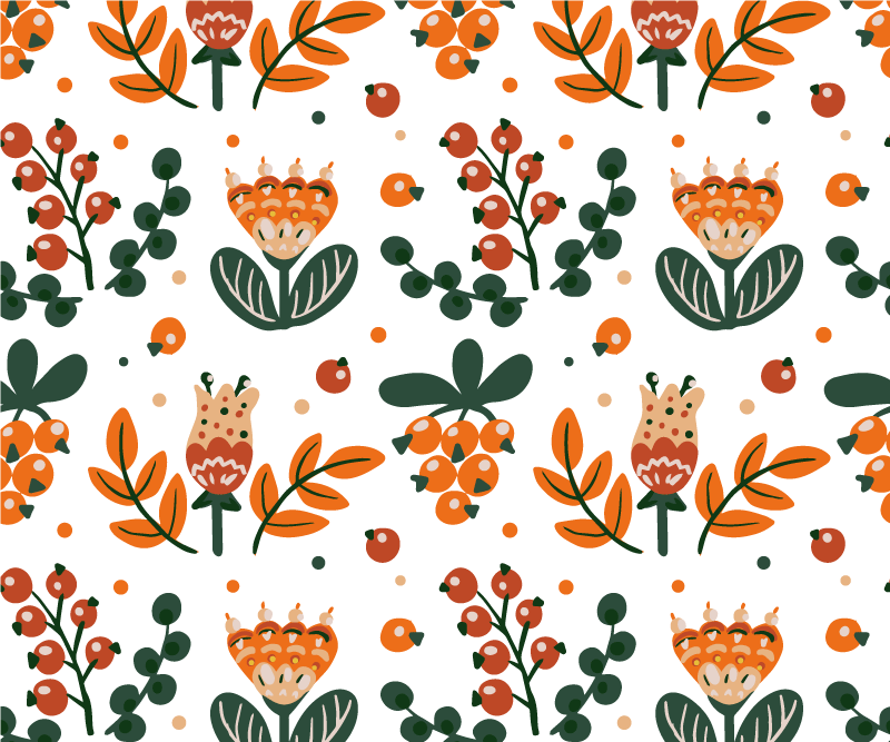 Botanical arrangement with foliage izvirna jedilna podloga - TenStickers