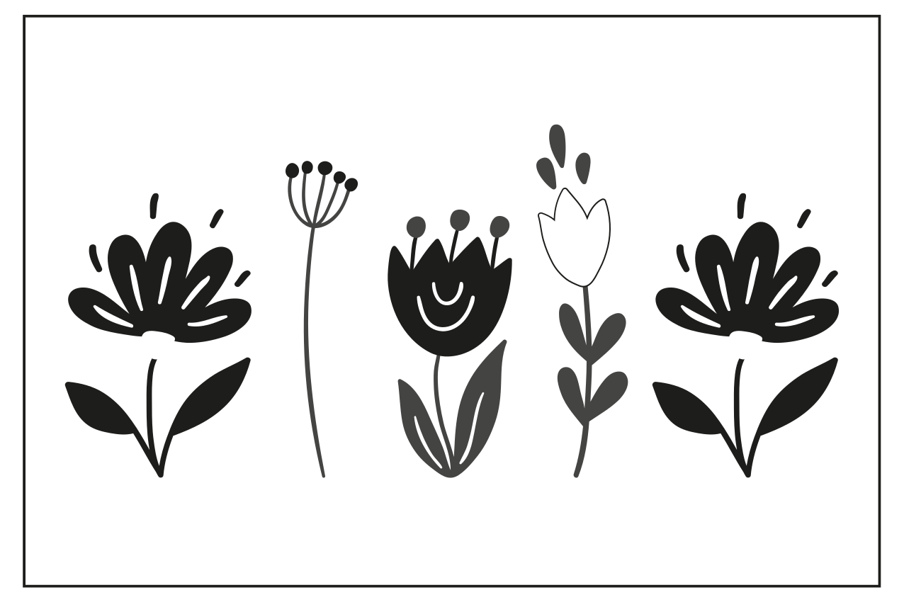 Floral line art izvirna jedilna podloga - TenStickers