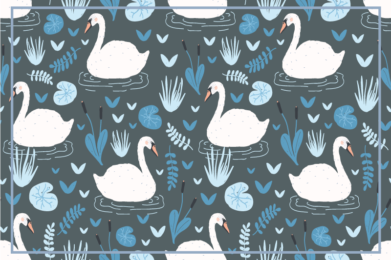 Swan patterned table surface izvirna jedilna podloga - TenStickers