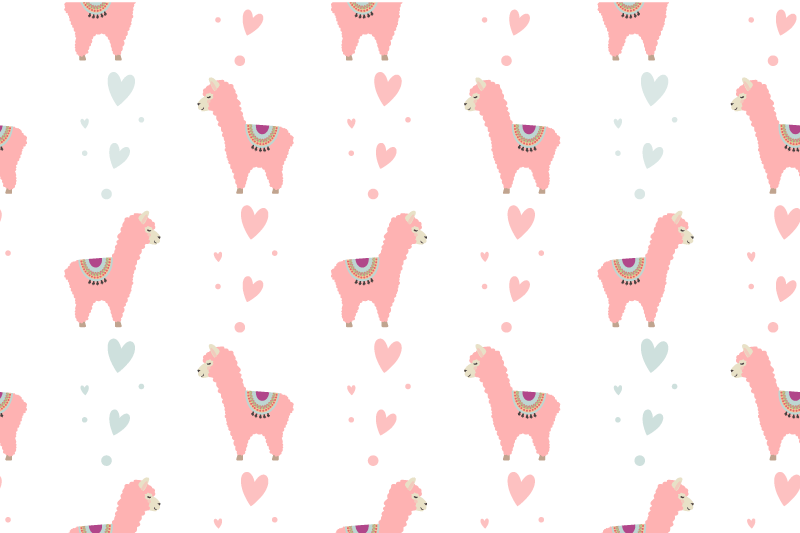 Cute llama pattern otroški pogrinjek za mizo - TenStickers