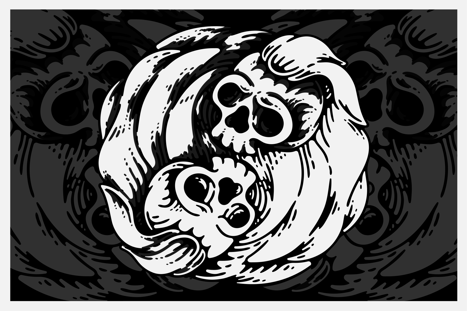 Skull embrace pattern pogrinjek - TenStickers