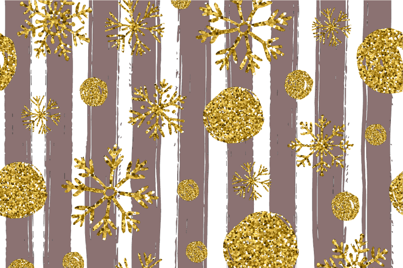 Festive gold snowflakes božični pogrinjek - TenStickers