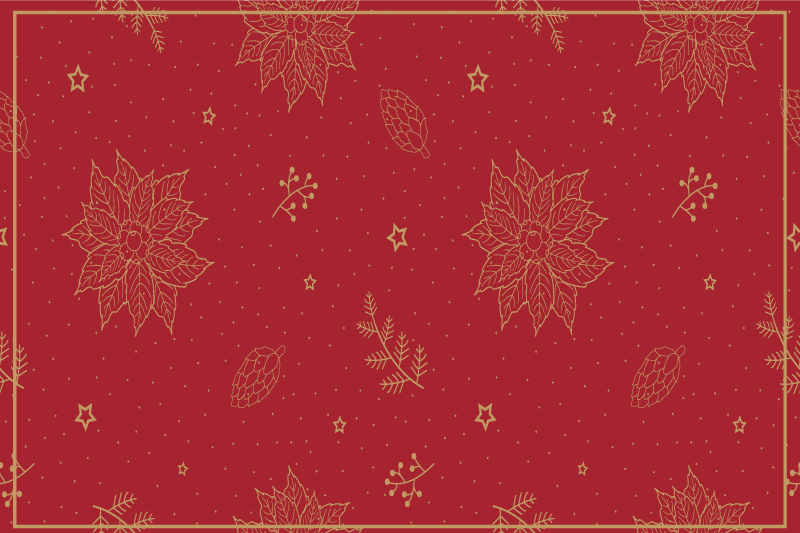 Festive floral pattern božični pogrinjek - TenStickers