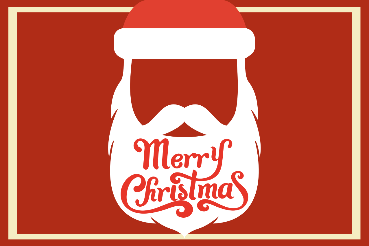 Santa beard graphic božična pogrinjek - TenStickers