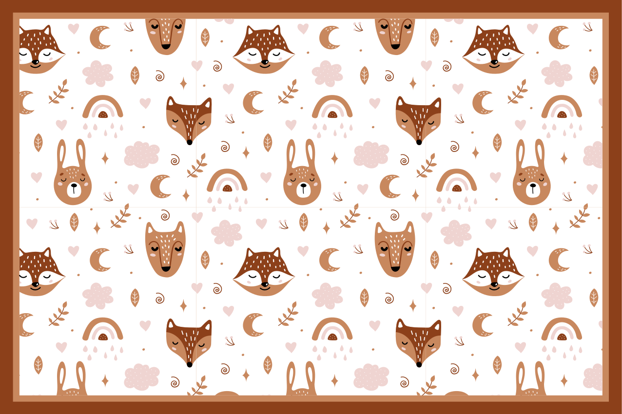 Whimsical animal patterns otroški pogrinjek za mizo - TenStickers