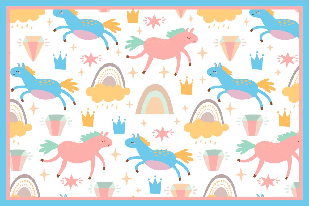 Colorful unicorns running otroški pogrinjek za mizo - TenStickers