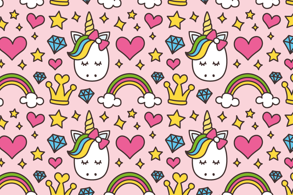 Cute unicorn pattern otroški pogrinjek za mizo - TenStickers