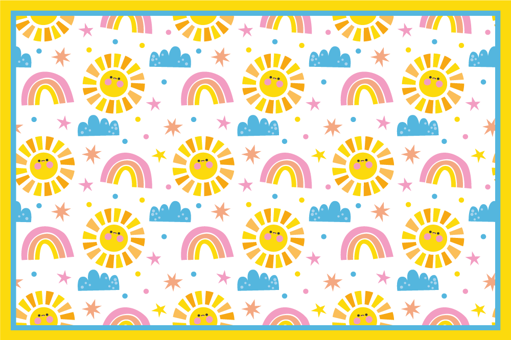 Sunny rainbow pattern otroški pogrinjek za mizo - TenStickers