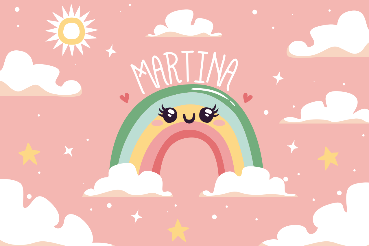 Cheerful rainbow scene otroški pogrinjek za mizo - TenStickers