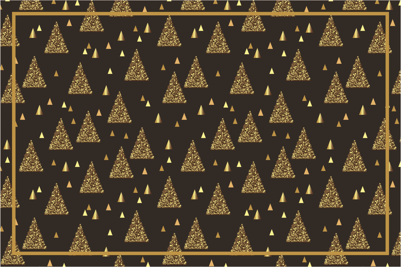 Elegant gold christmas trees božični pogrinjek - TenStickers