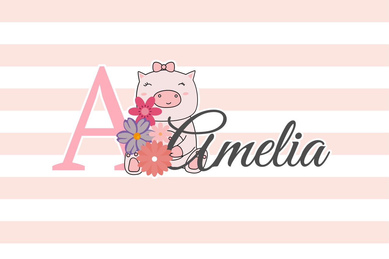 Cute piggy character otroški pogrinjek za mizo - TenStickers