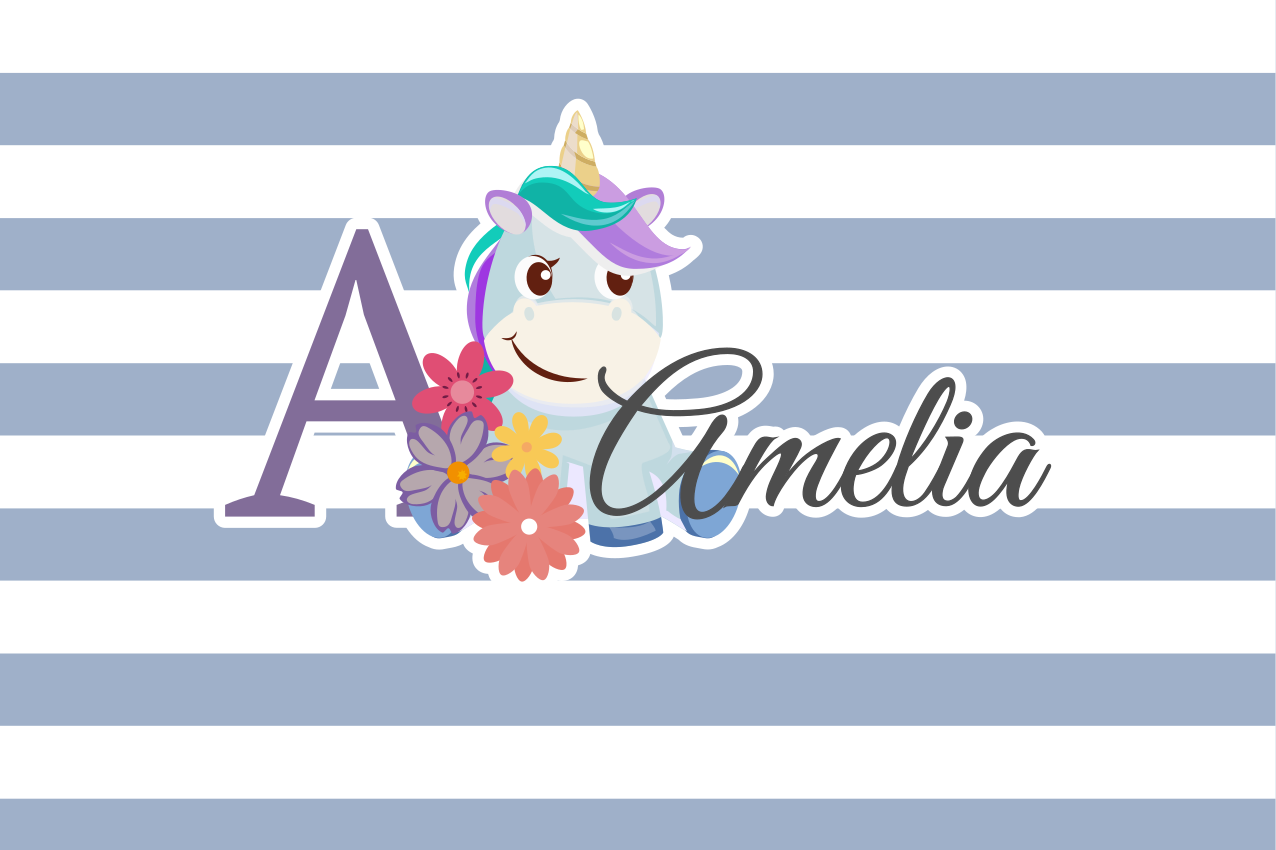 Unicorn name illustration otroški pogrinjek za mizo - TenStickers