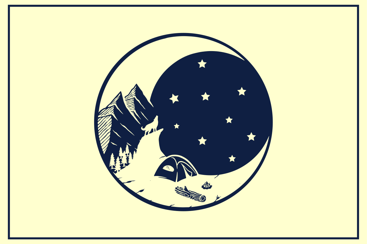 Mountain camping scene izvirna jedilna podloga - TenStickers