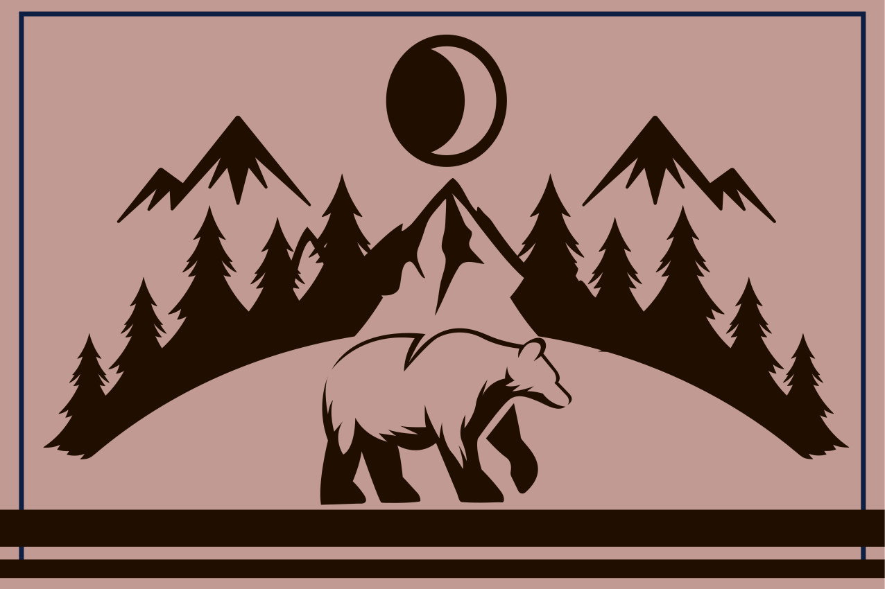 Bear silhouette scene personaliziran pogrinjek - TenStickers