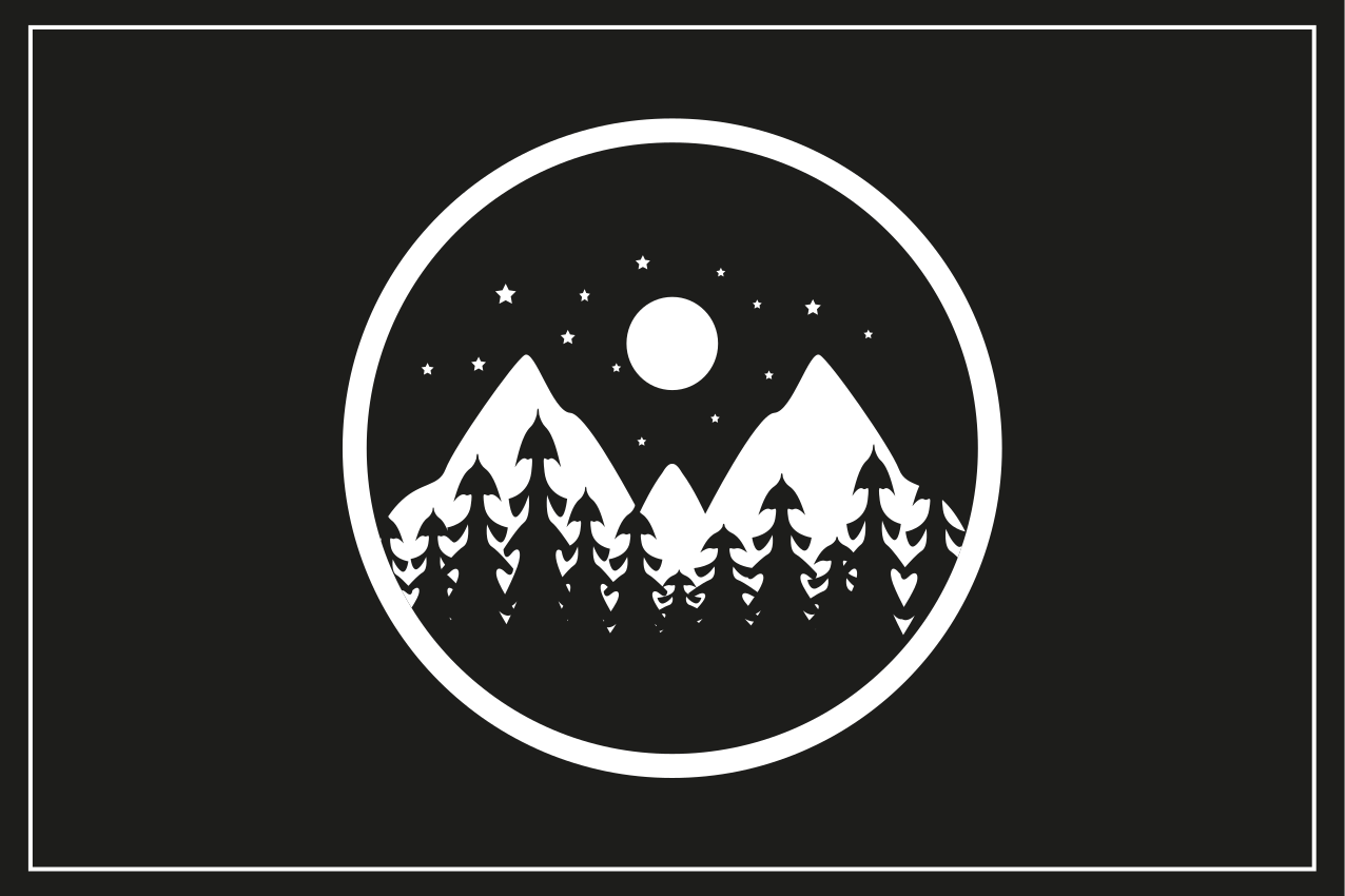 Mountain landscape circle moderna podloga - TenStickers