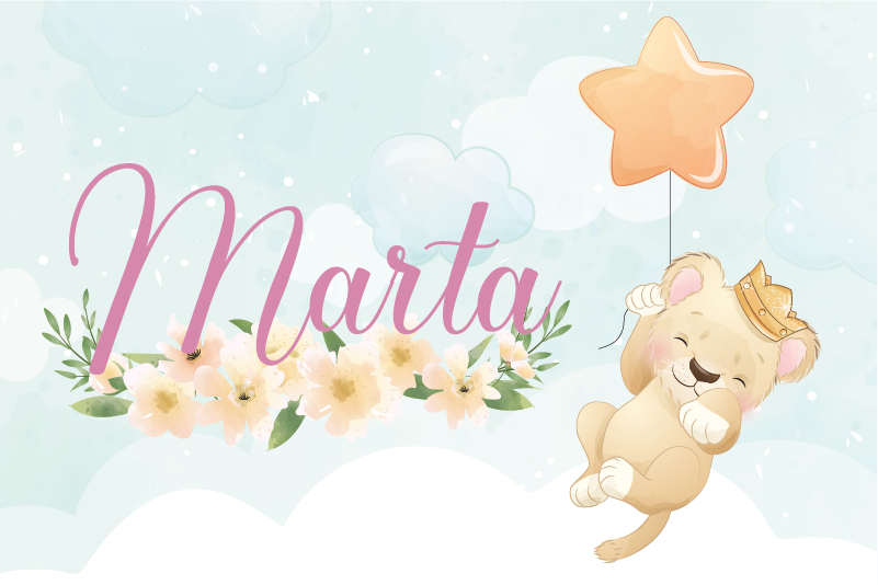 Cute lion holding balloon otroški pogrinjek za mizo - TenStickers