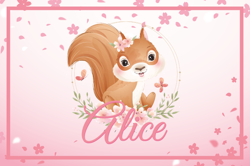 Cute squirrel illustration otroški pogrinjek za mizo - TenStickers