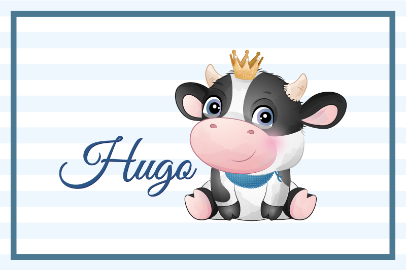 Cow character illustration otroška pogrinjek za mizo - TenStickers