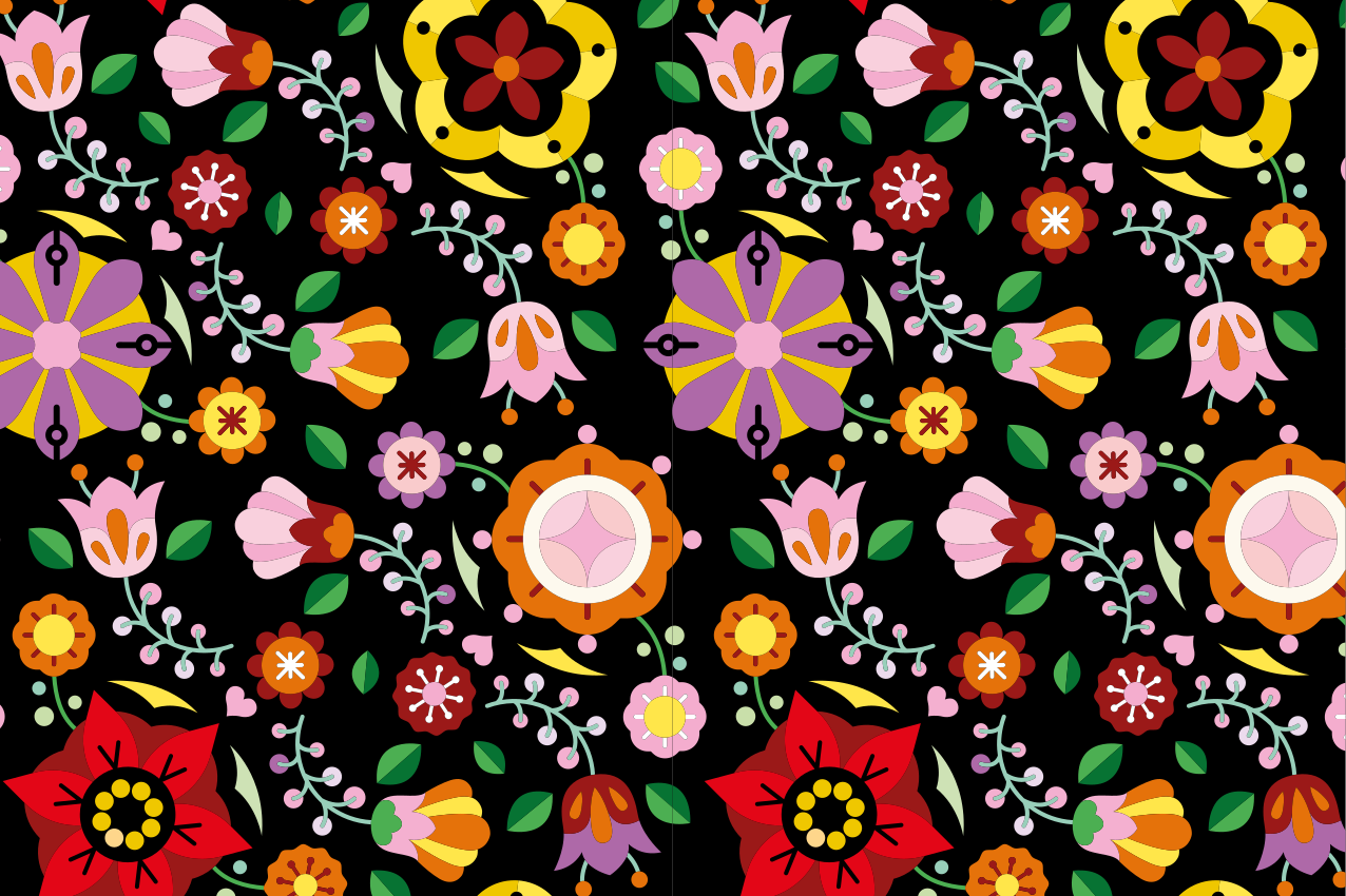 Poljski folklorni vzorci pravokotne podstavki - TenStickers