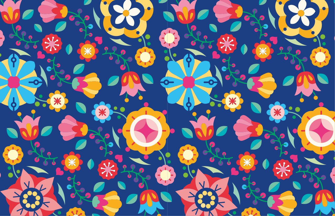 Vibrant floral concept izvirna jedilna podloga - TenStickers
