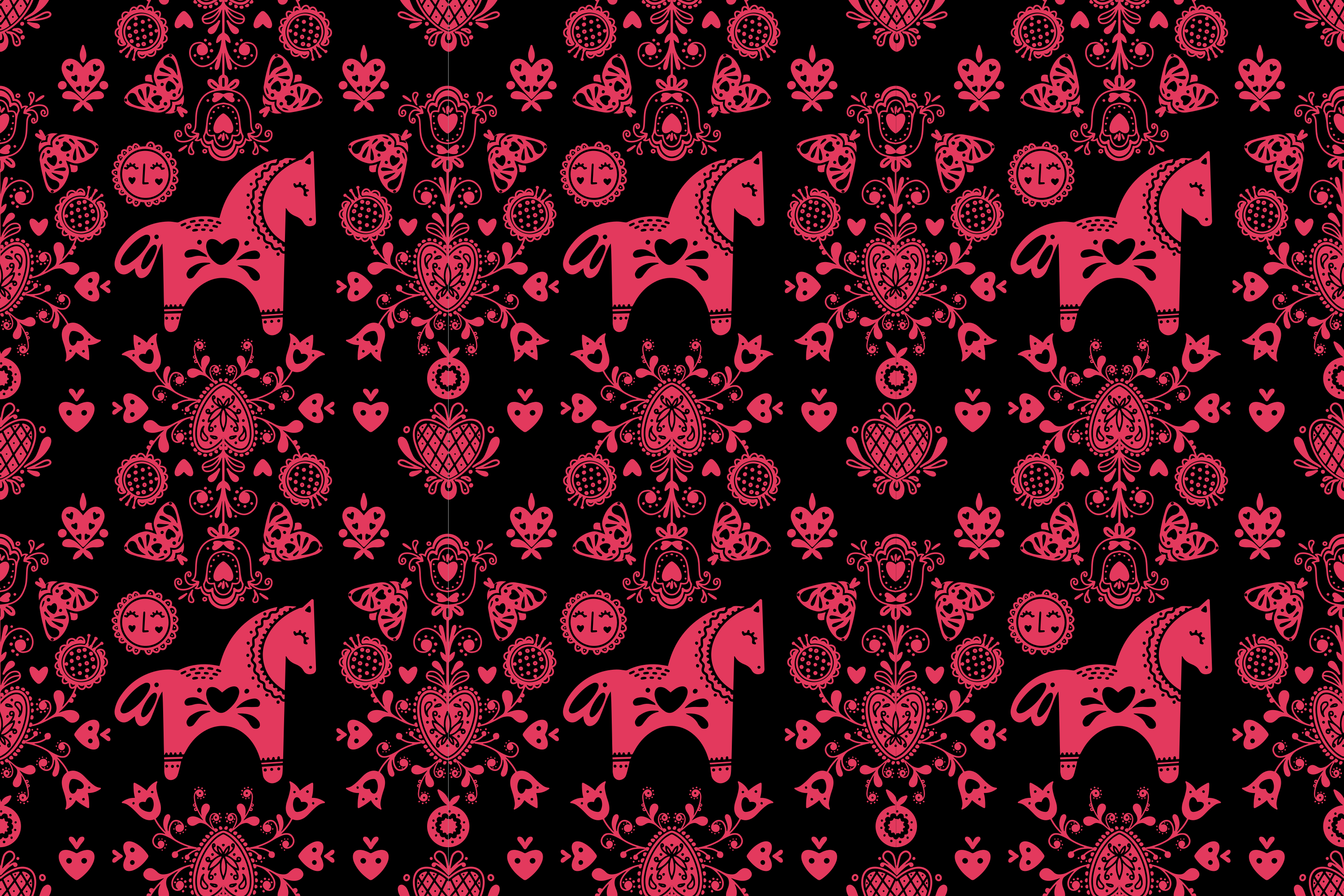 Playful horse pattern izvirna jedilna podloga - TenStickers