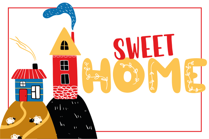 čarobna hiša moderne ljudske umetnosti Izvirna jedilna podloga - TenStickers