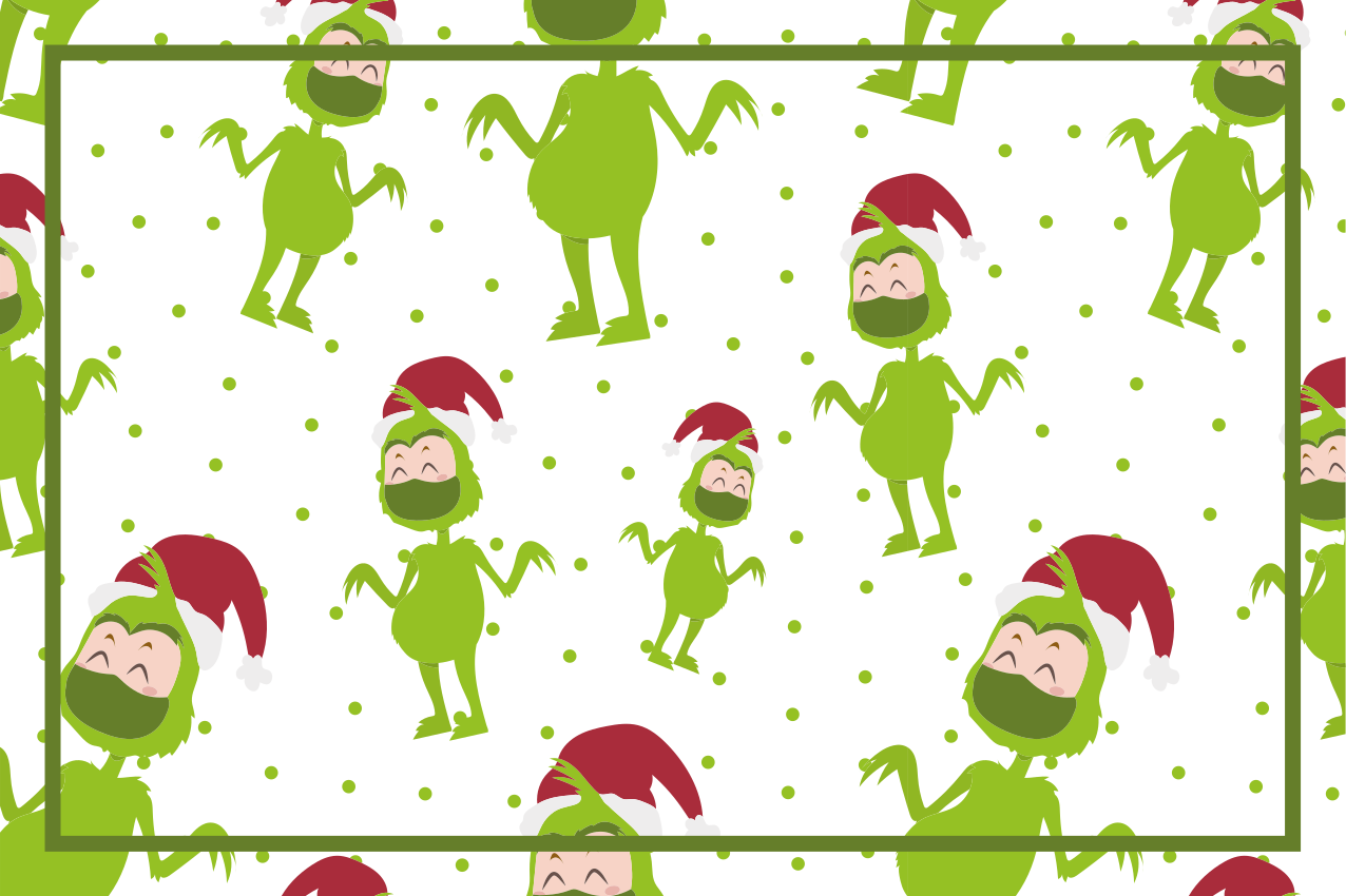 Cheerful grinch characters božični pogrinjek - TenStickers