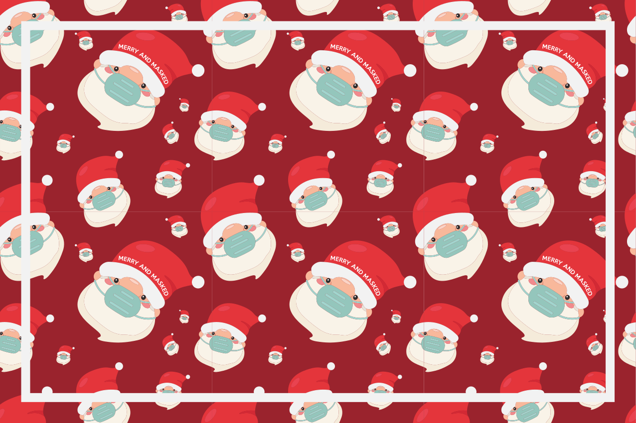 Santa claus pattern božična pogrinjek - TenStickers