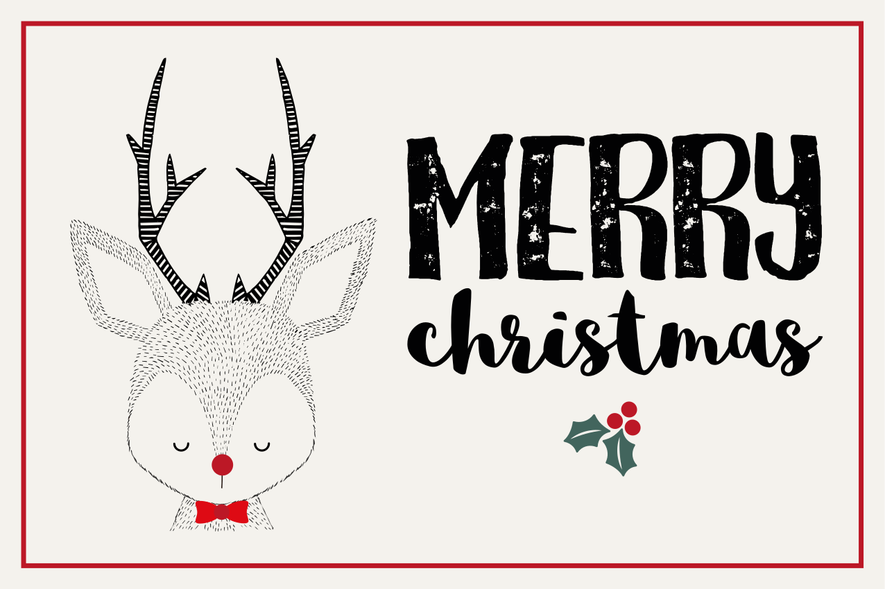 Vesel božič severni jeleni božični pogrinjki - TenStickers