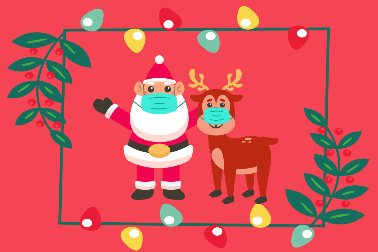 Santa and sleigh božična pogrinjek za mizo - TenStickers