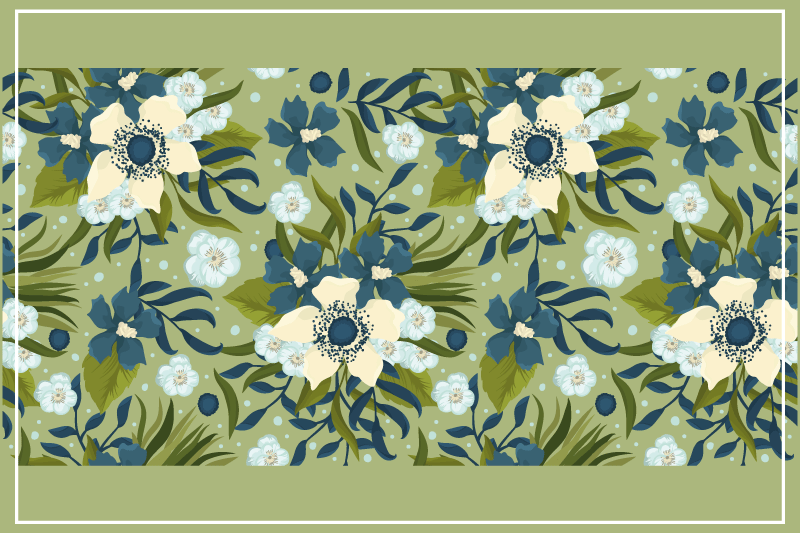 Floral pattern background teksturna pogrinjek - TenStickers