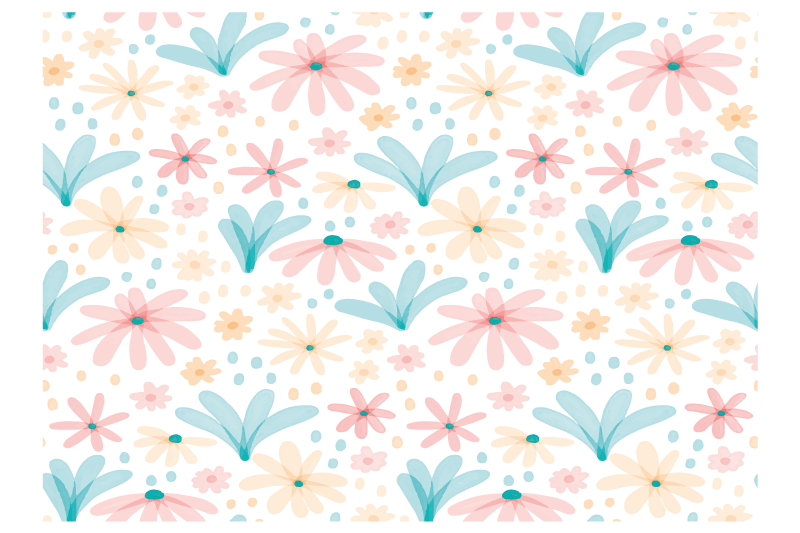 Floral pattern colors izvirna jedilna podloga - TenStickers