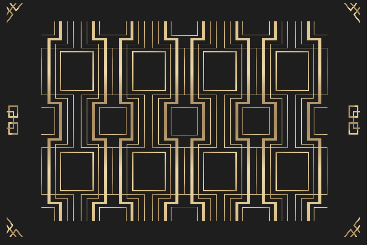 Zlati in črni elegantni pogrinjki z deco vzorcem - TenStickers