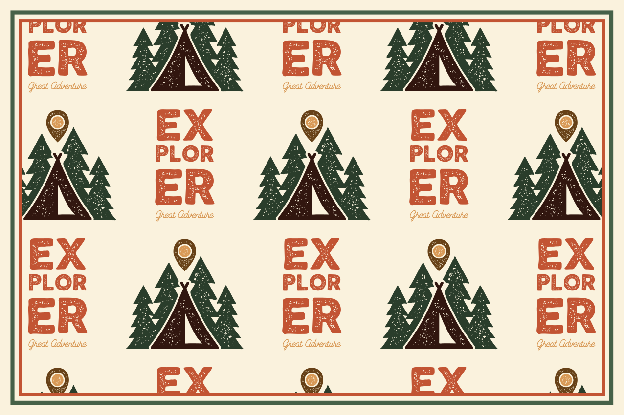 Explorer adventure pattern izvirna jedilna podloga - TenStickers