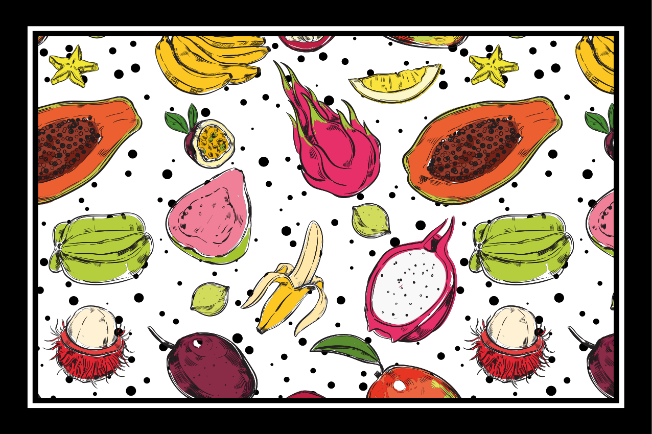 Vibrant fruit motif izvirna jedilna podloga - TenStickers
