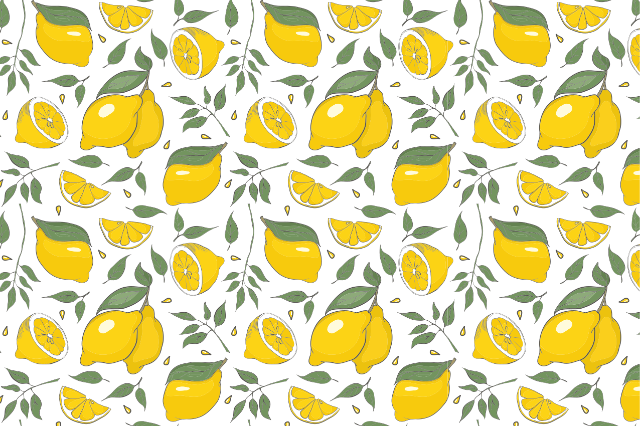 Lively lemon motif izvirna jedilna podloga - TenStickers