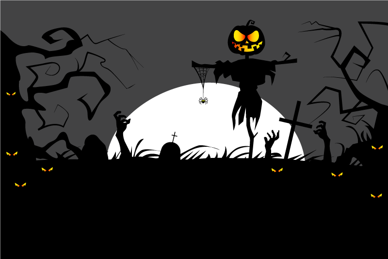 Spooky pumpkin scarecrow za vaš pogrinjek - TenStickers