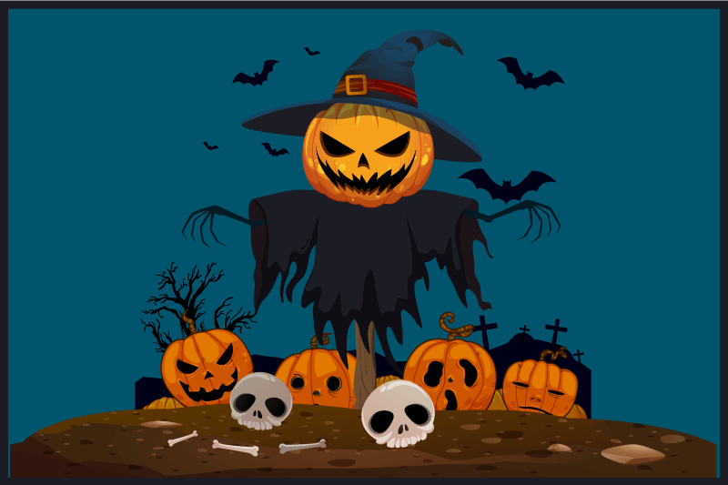 Scarecrow pumpkin horror pogrinjek - TenStickers