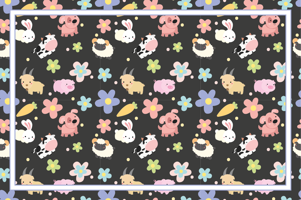 Divje živali in zajci otroški pogrinjki - TenStickers