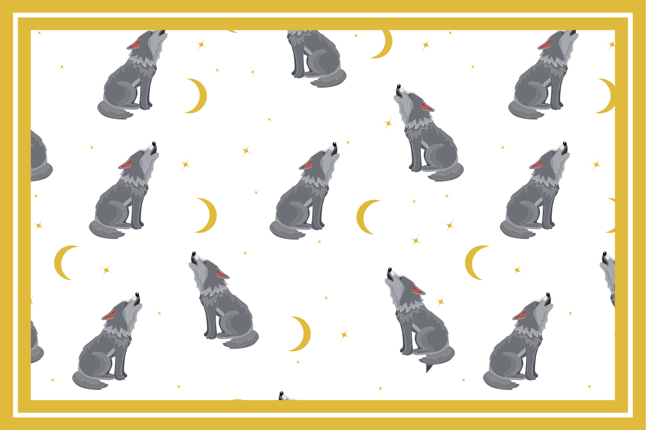 Volkovi zavijajo na luno otroški pogrinjki - TenStickers