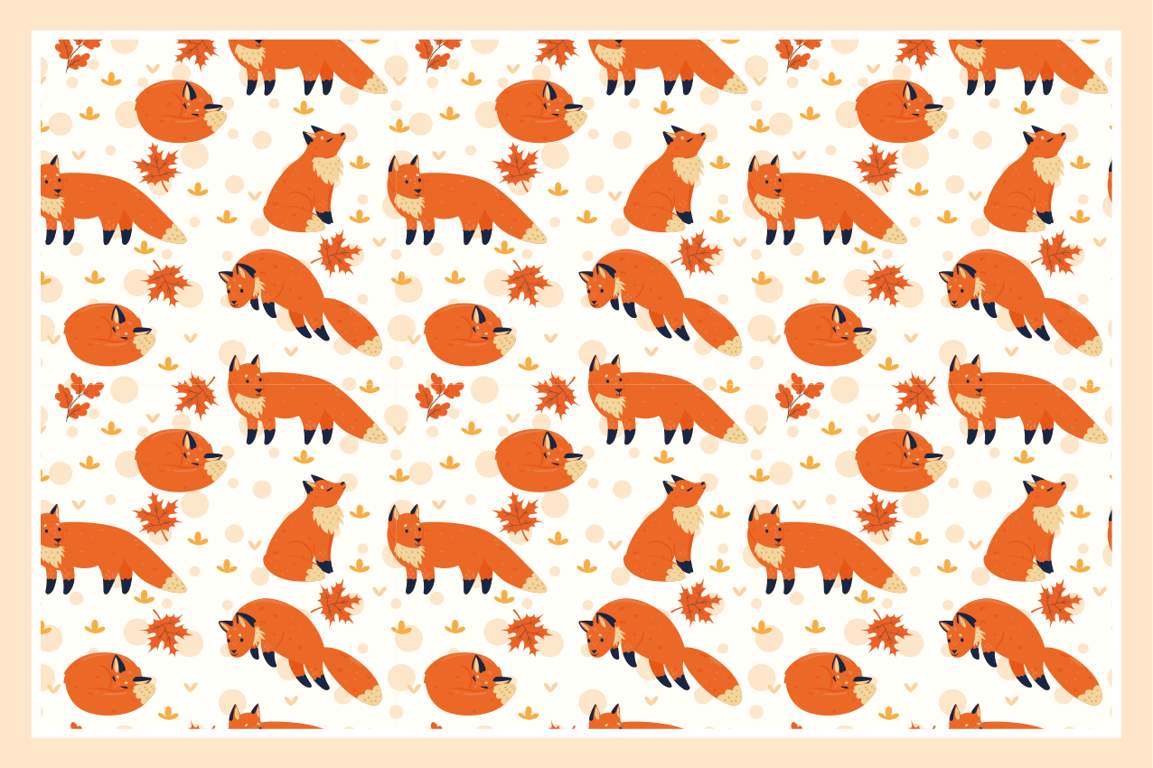 Cheerful fox patterns otroški pogrinjek za mizo - TenStickers