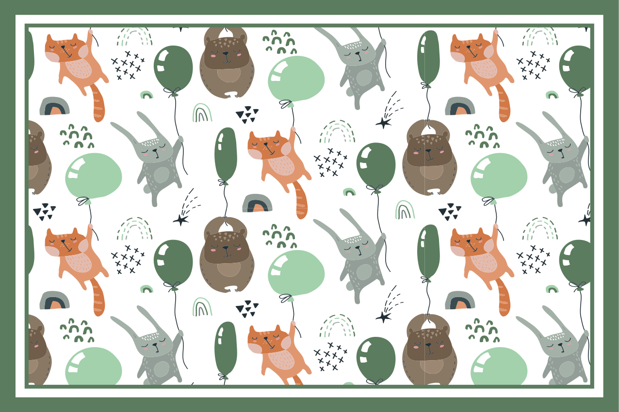 Playful animal patterns otroški pogrinjek za mizo - TenStickers
