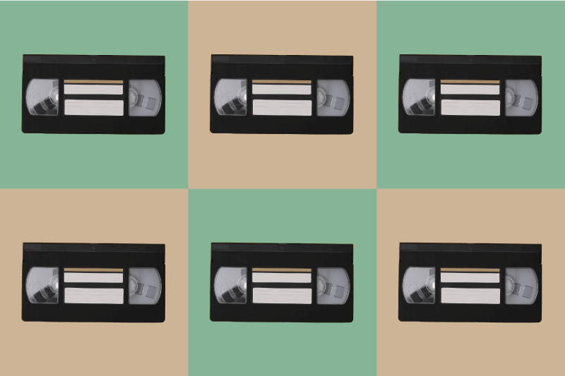 Vintage vhs tape pattern izvirna jedilna podloga - TenStickers