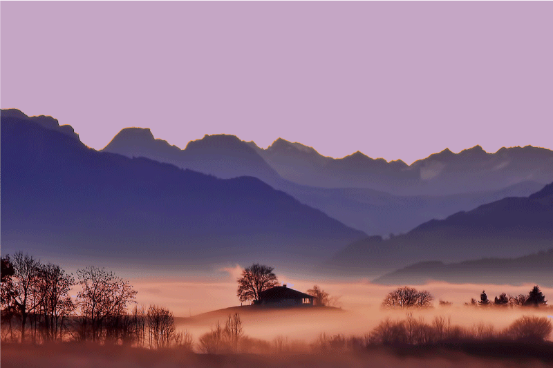 Serene mountain landscape moderno preprogo - TenStickers